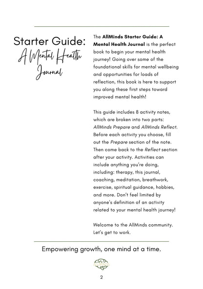 Starter Guide: A Mental Health Journal